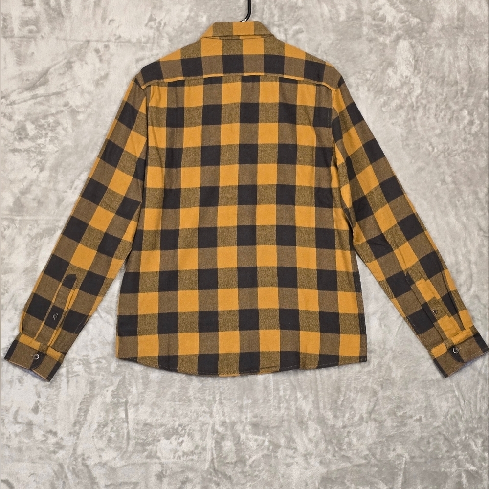 Tailor Vintage: Men’s Long Sleeve Flannel Plaid Shirt- yellow/Blk (size: S)NWT! - Picture 4 of 4